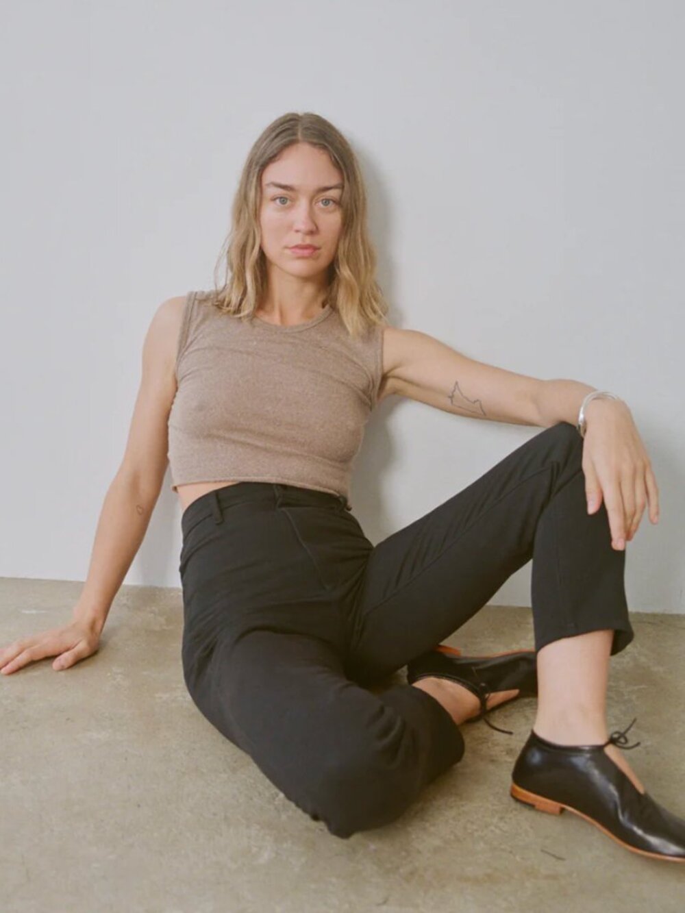 OZMA Twig Heather Tasi Crop Tank (L)